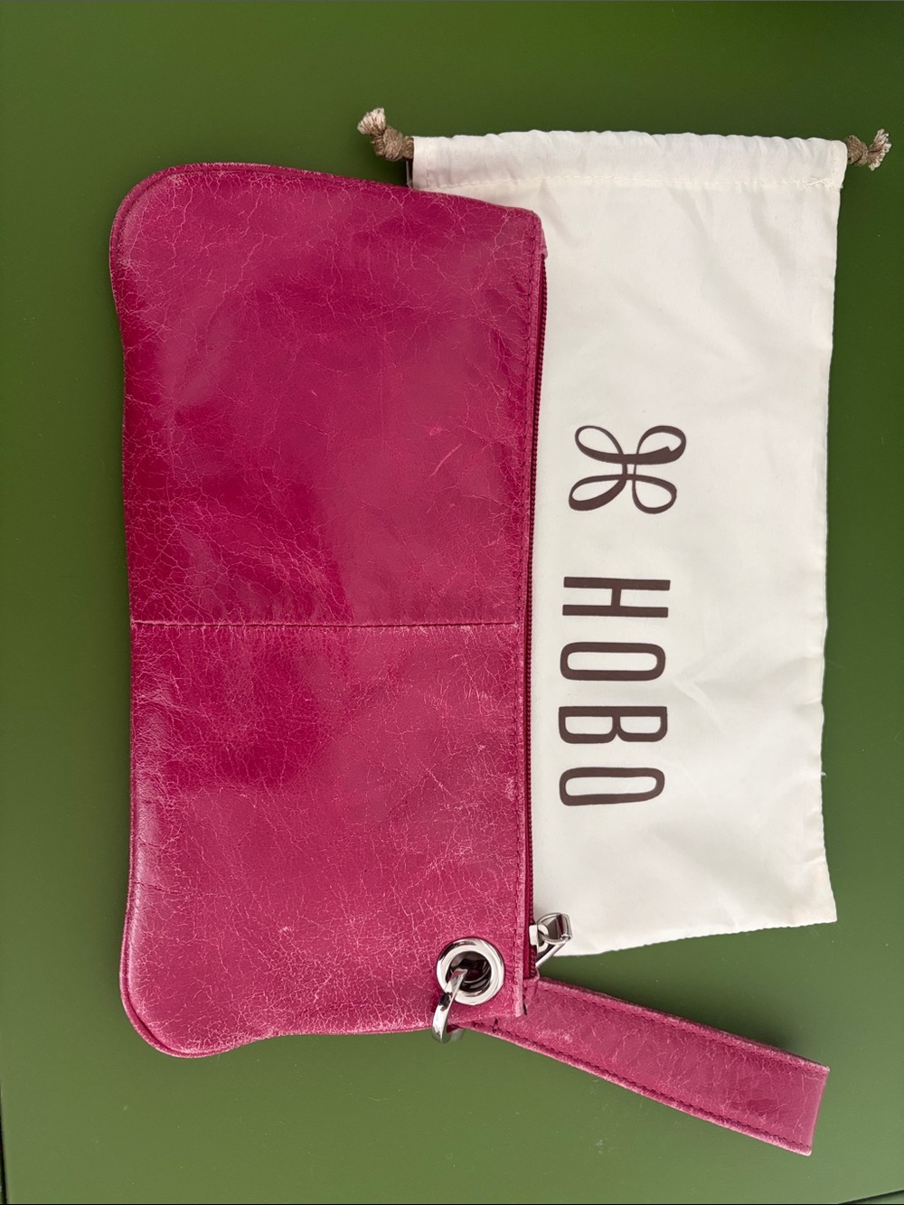 HOBO Pink Leather Wristlet Clutch